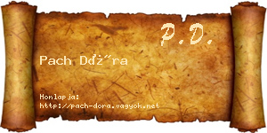 Pach Dóra névjegykártya